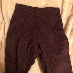 RARE Red cheetah lululemon align legging 28” size4